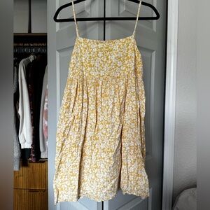 American Eagle Yellow Floral Babydoll Dress